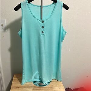 Sleeveless Aqua Top